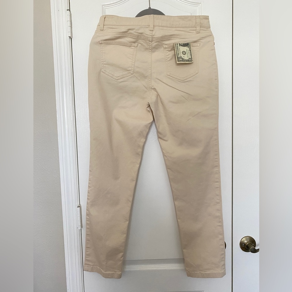 Brooks Brothers high rise waist stretch cream jeans Sz 10 EUC - Picture 2 of 3